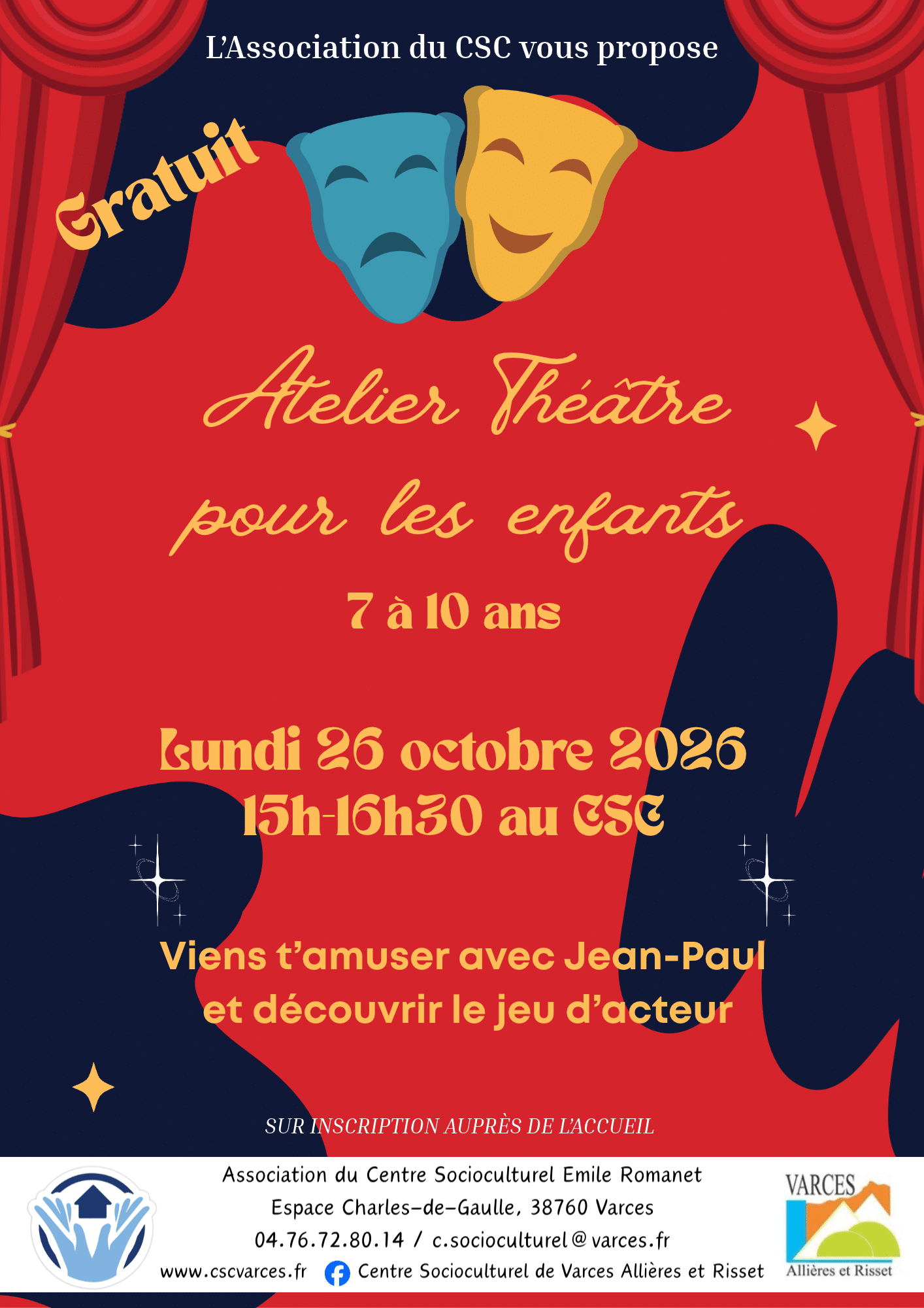 Atelier Théâtre pour les enfants de 7 à 10 ans