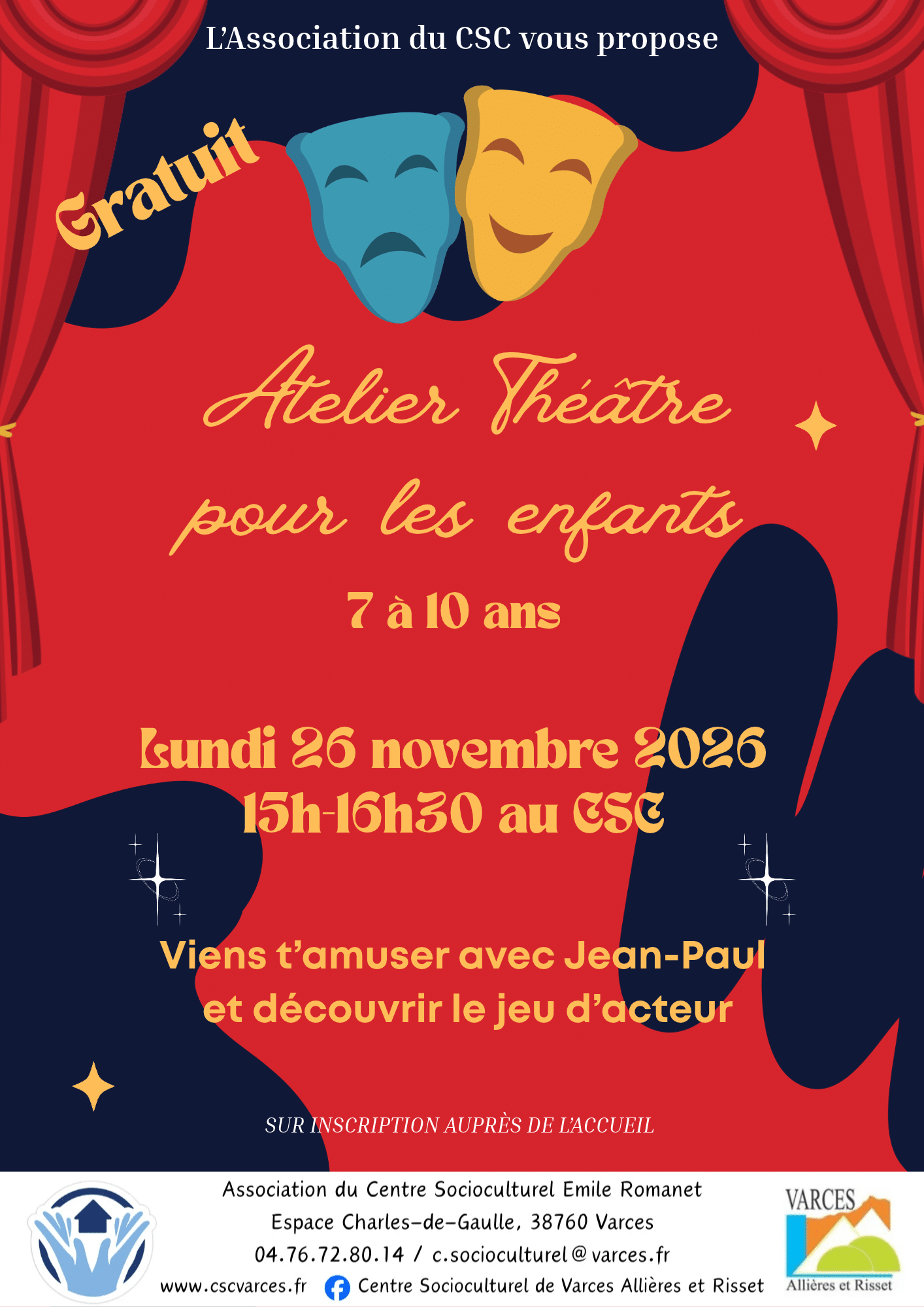 Atelier Théâtre pour les enfants de 7 à 10 ans
